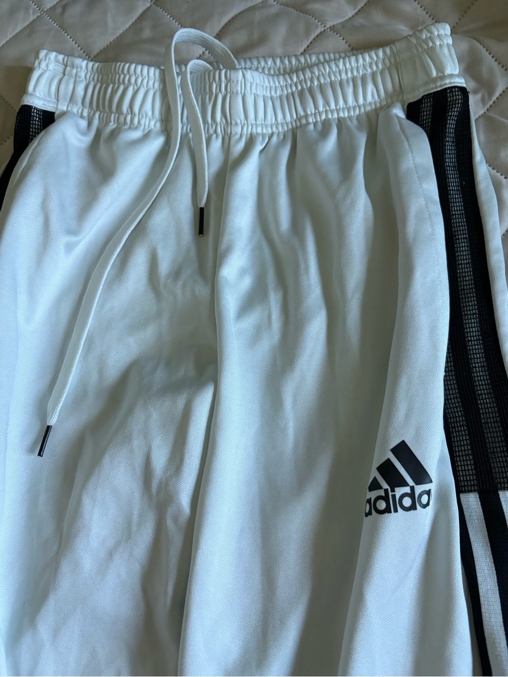 adidas White Joggers with Black Side Stripes
